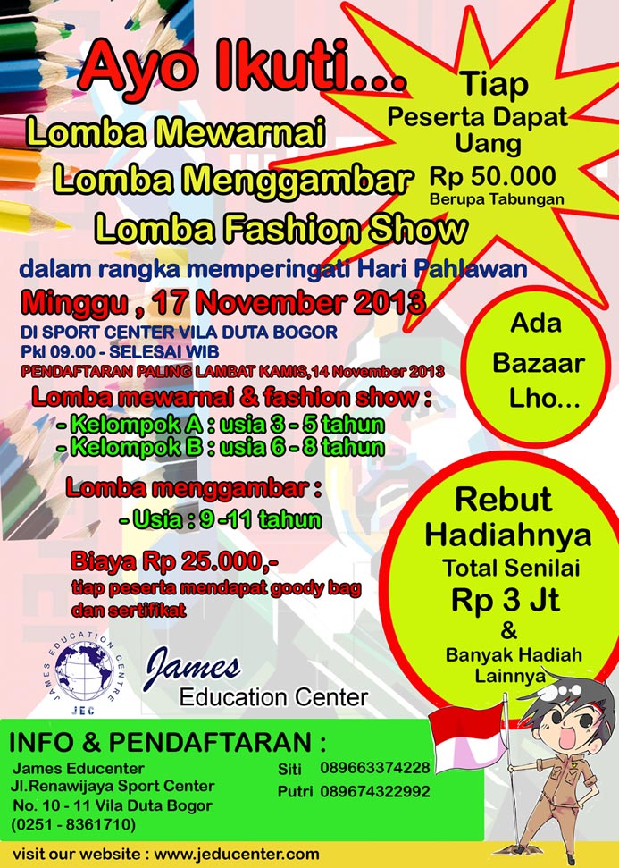 Lomba Mewarnai, Menggambar Dan Fashion Show Untuk Anak, Serta Bazaar