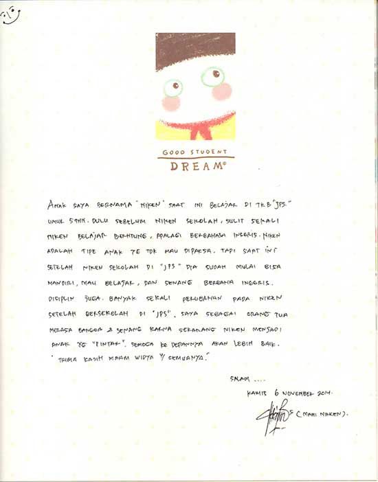 Banyak Perubahan Positif Setelah Bergabung Dengan James Pakuan School