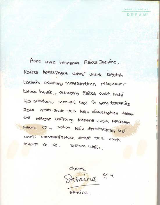 Anak Saya Siap Untuk Masuk Sekolah Dasar...